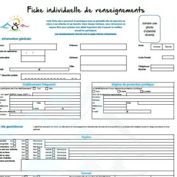 Fiches d’inscriptions